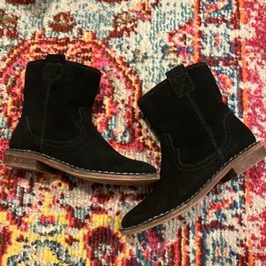 Clarks black suede boots with fur upper lining